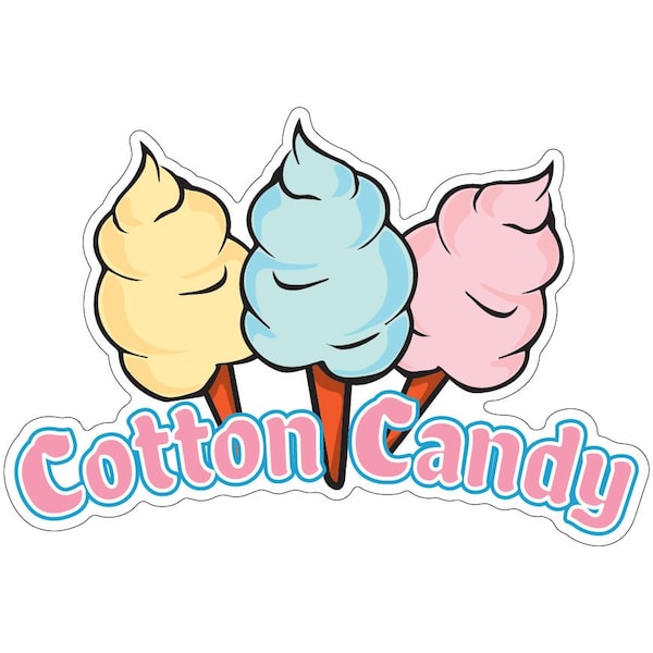 Cotton Candy Decal Concession Stand Food Truck Sticker, 24" x 10", D-DC-24 Cotton Candy19